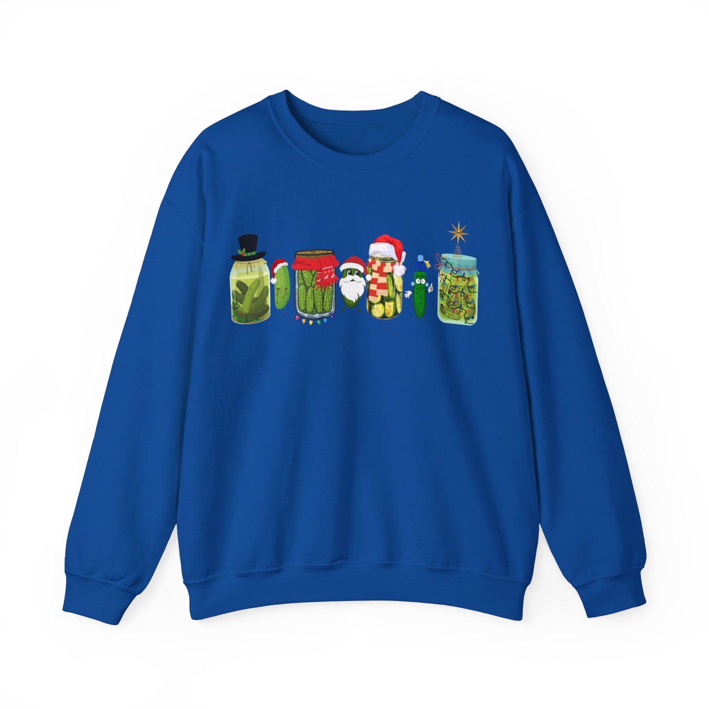 Pickle Christmas Unisex Heavy Blend™ Crewneck Sweatshirt, Cute Pickle Sweater, Pickle Sweater, Pickle themed clothes