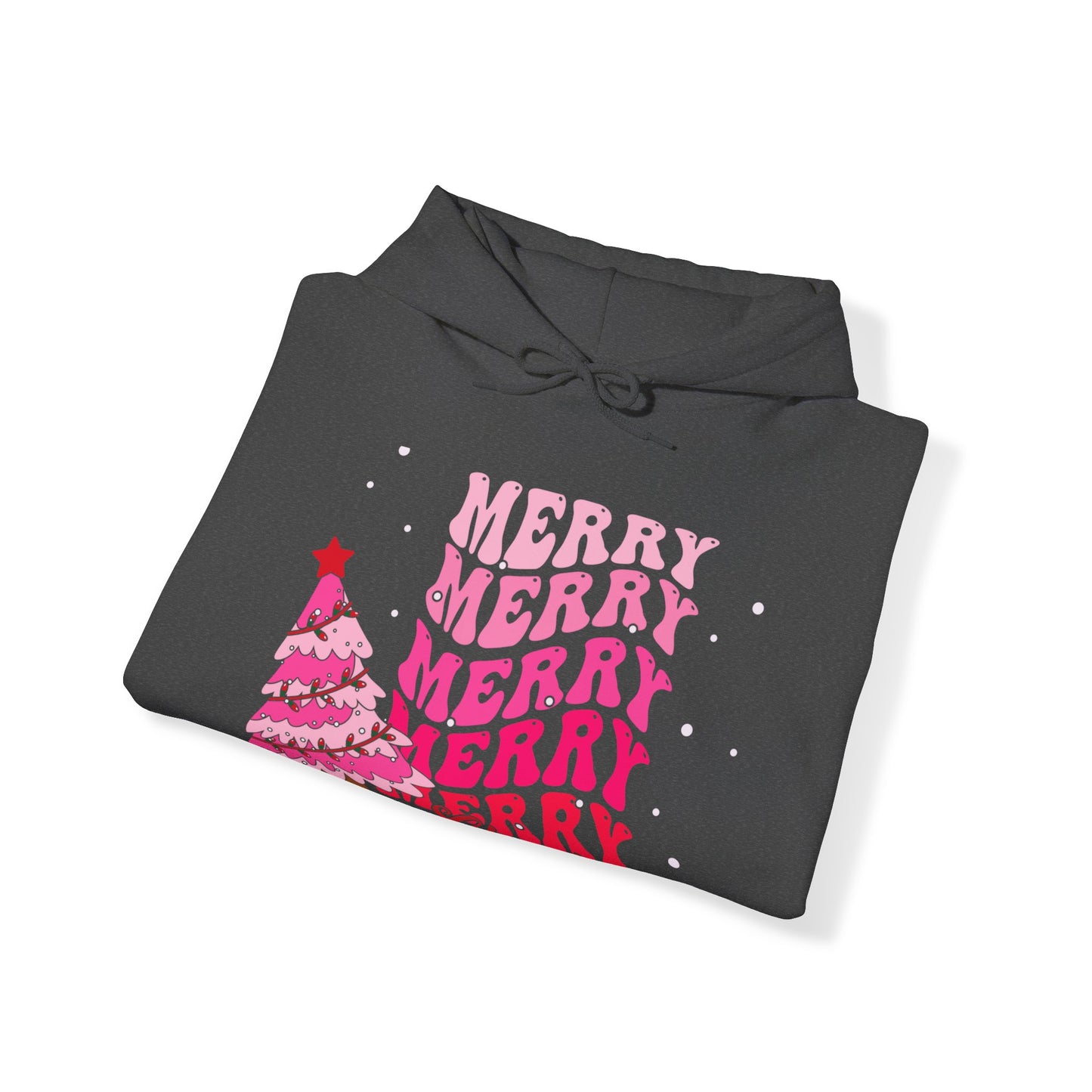 Merry Merry Merry Christmas Unisex Heavy Blend™ Hooded Sweatshirt, Christmas Hoodie