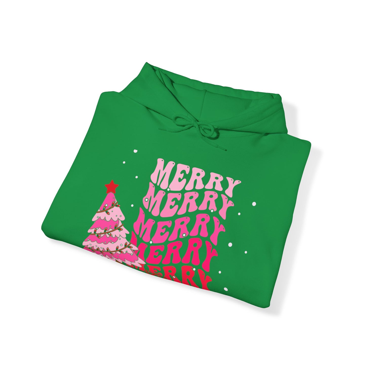 Merry Merry Merry Christmas Unisex Heavy Blend™ Hooded Sweatshirt, Christmas Hoodie