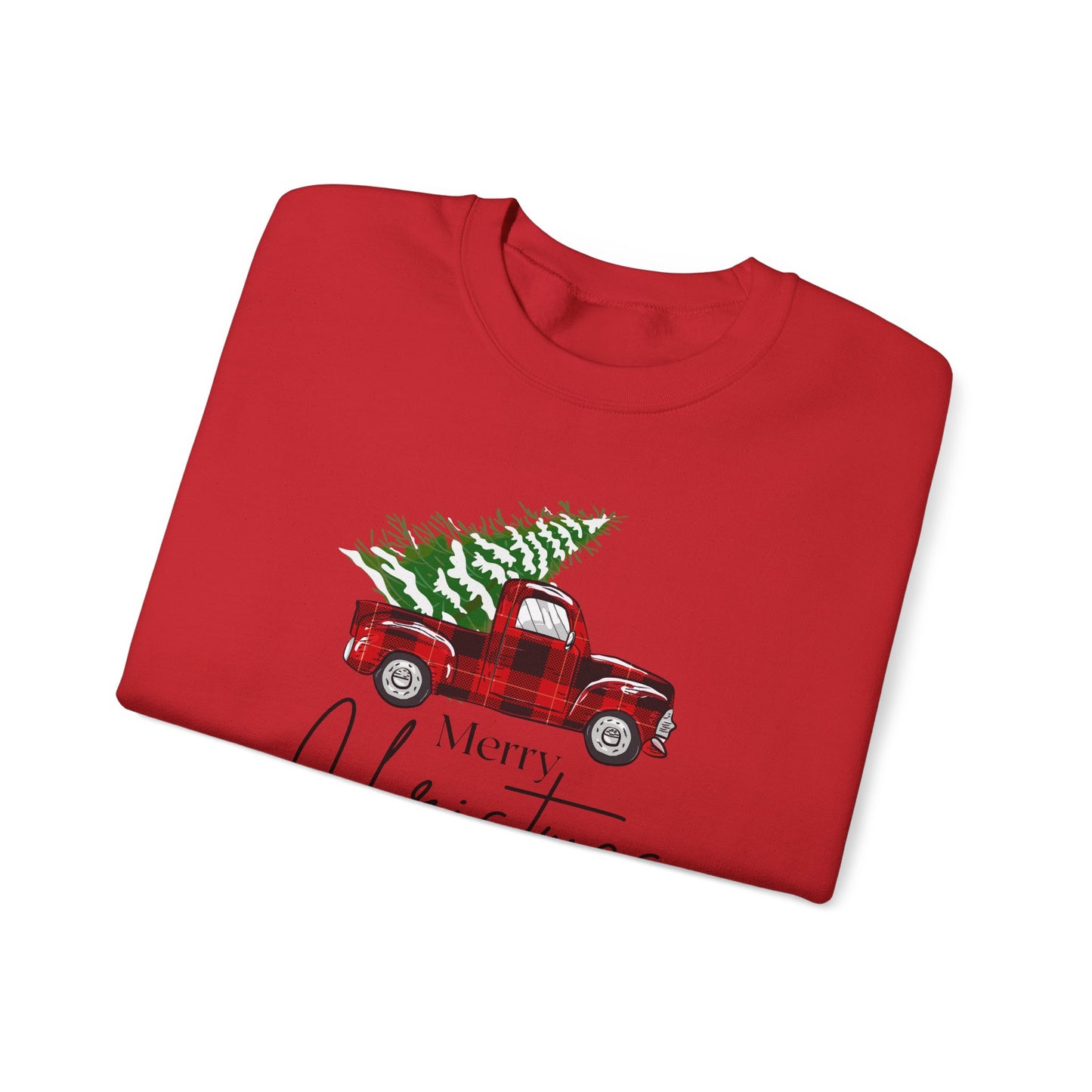 Merry Christmas Truck Unisex Heavy Blend™ Crewneck Sweatshirt