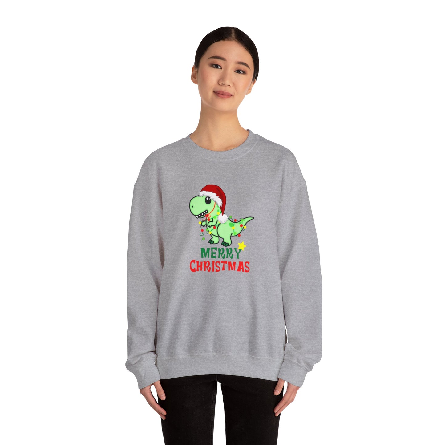 Dinosaur Christmas Unisex Heavy Blend™ Crewneck Sweatshirt, Christmas Sweater