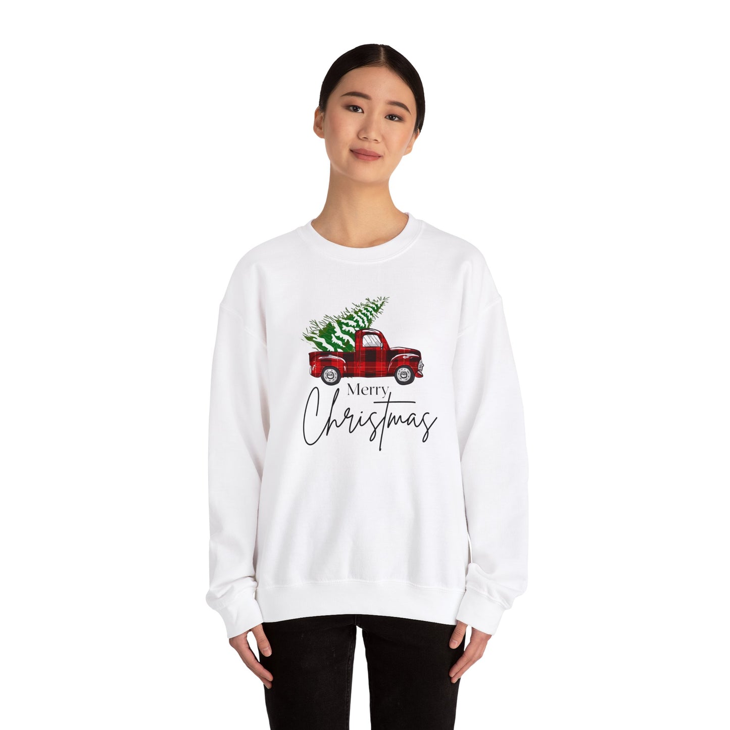 Merry Christmas Truck Unisex Heavy Blend™ Crewneck Sweatshirt