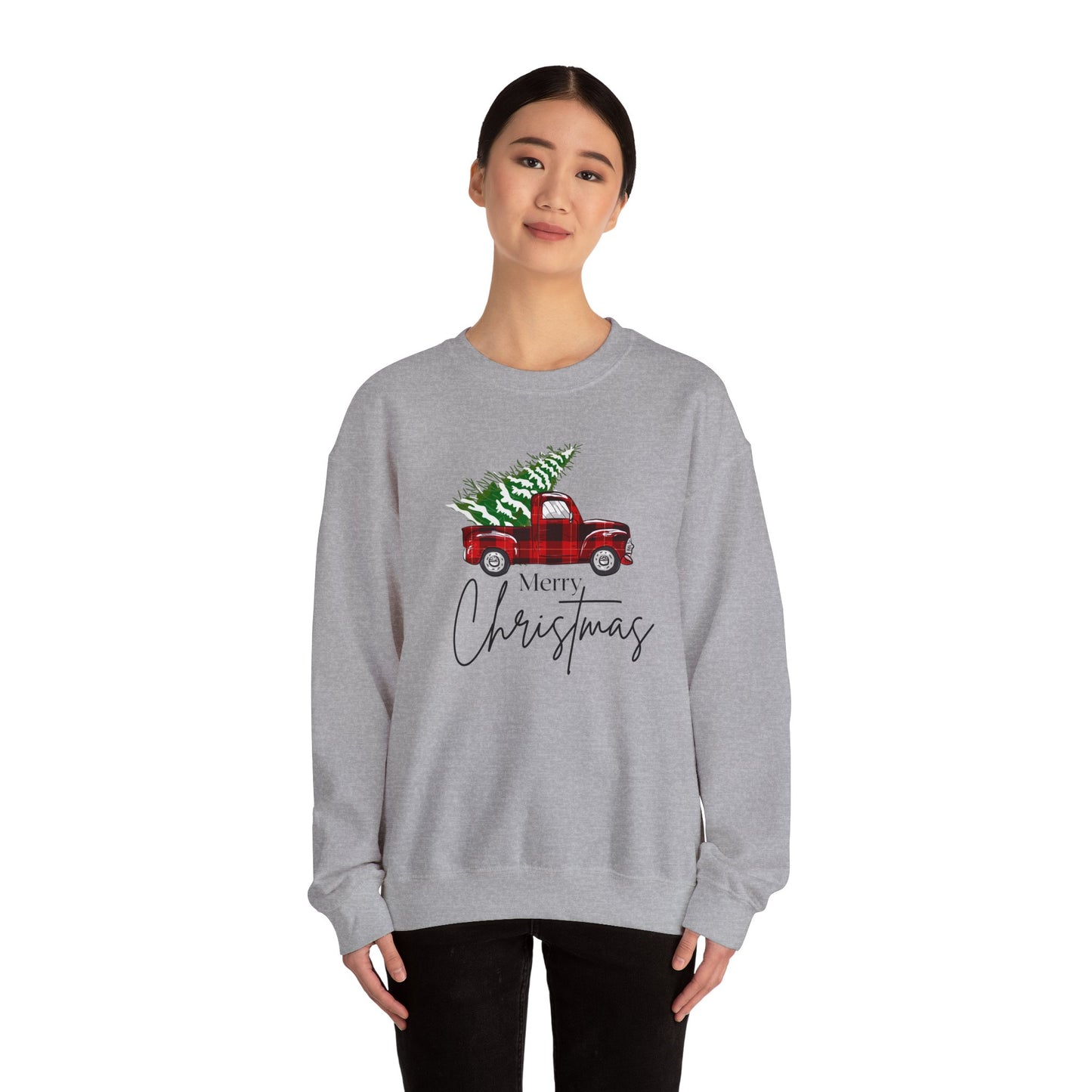 Merry Christmas Truck Unisex Heavy Blend™ Crewneck Sweatshirt