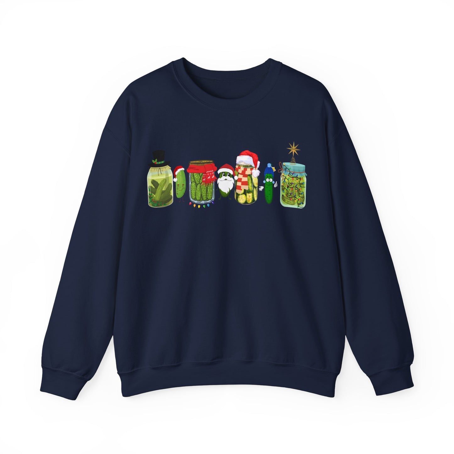 Pickle Christmas Unisex Heavy Blend™ Crewneck Sweatshirt, Cute Pickle Sweater, Pickle Sweater, Pickle themed clothes