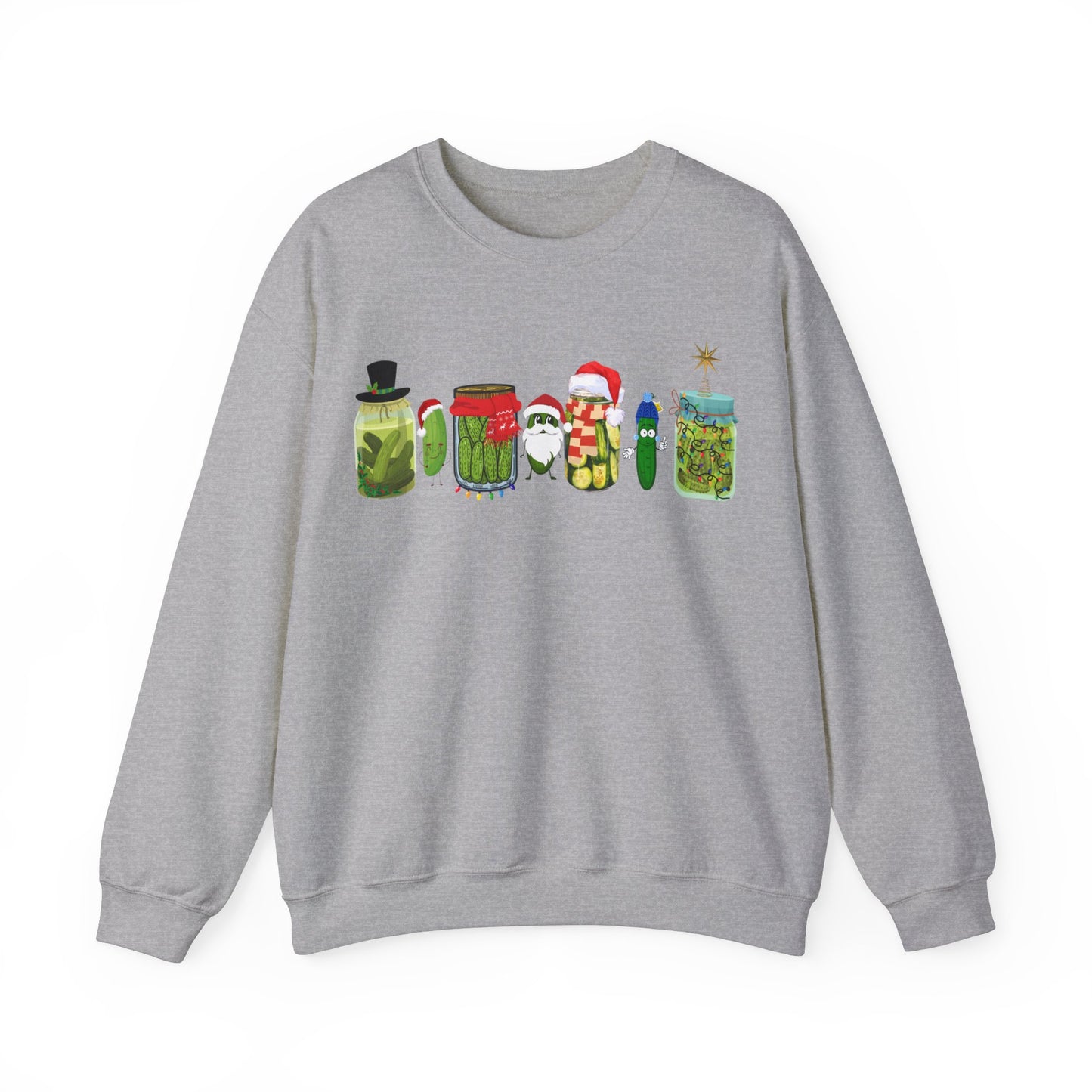 Pickle Christmas Unisex Heavy Blend™ Crewneck Sweatshirt, Cute Pickle Sweater, Pickle Sweater, Pickle themed clothes