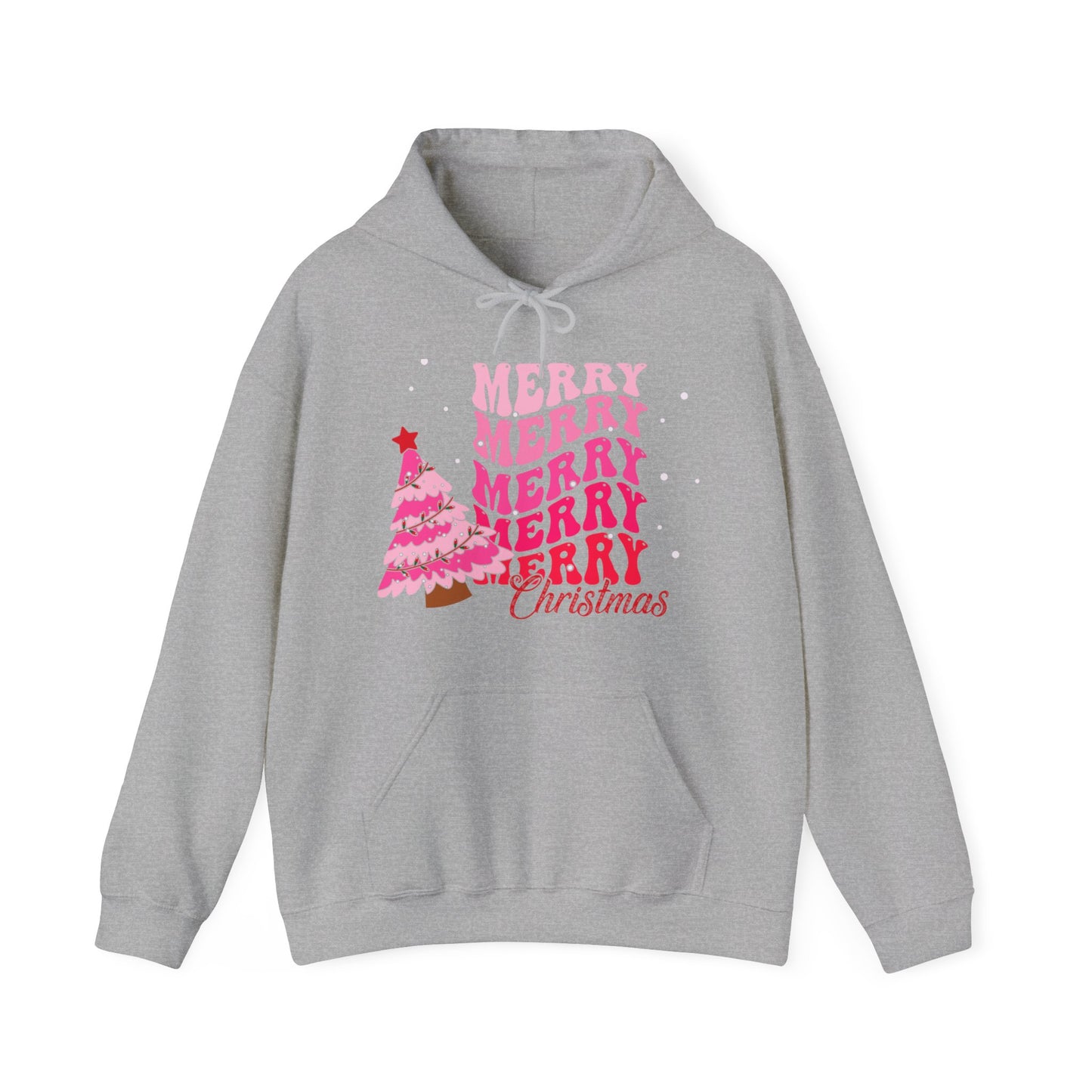 Merry Merry Merry Christmas Unisex Heavy Blend™ Hooded Sweatshirt, Christmas Hoodie