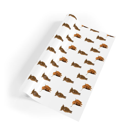 Highland Cow Gift Wrapping Paper Rolls, 1pc