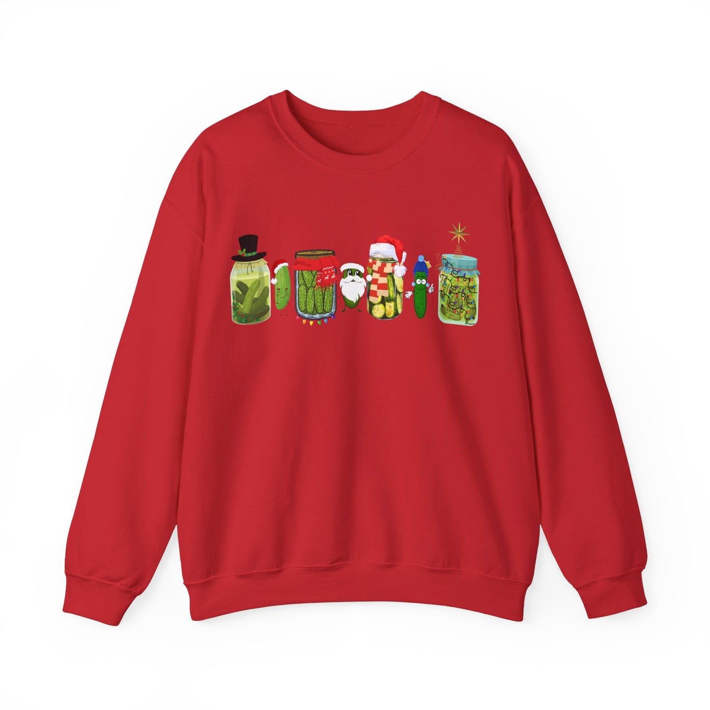 Pickle Christmas Unisex Heavy Blend™ Crewneck Sweatshirt, Cute Pickle Sweater, Pickle Sweater, Pickle themed clothes