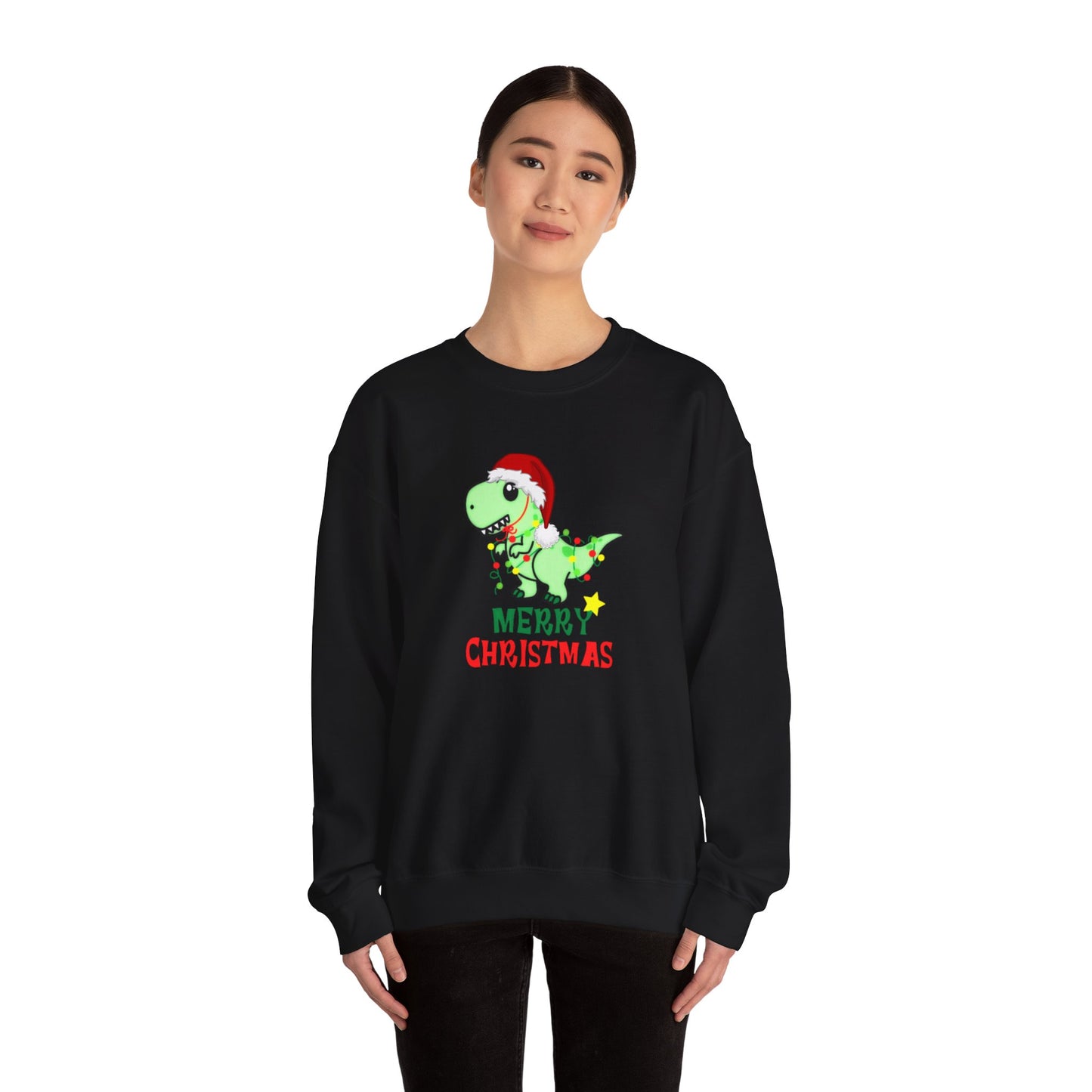 Dinosaur Christmas Unisex Heavy Blend™ Crewneck Sweatshirt, Christmas Sweater