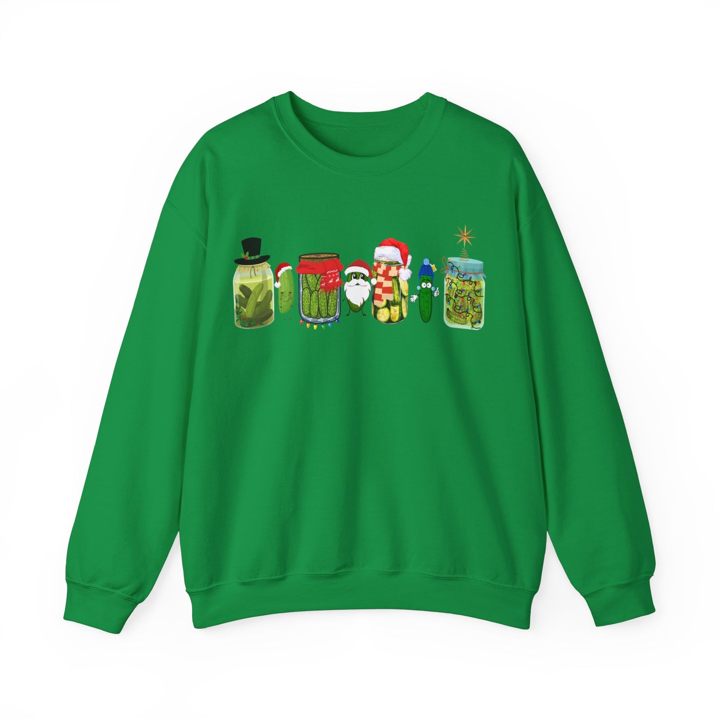 Pickle Christmas Unisex Heavy Blend™ Crewneck Sweatshirt, Cute Pickle Sweater, Pickle Sweater, Pickle themed clothes