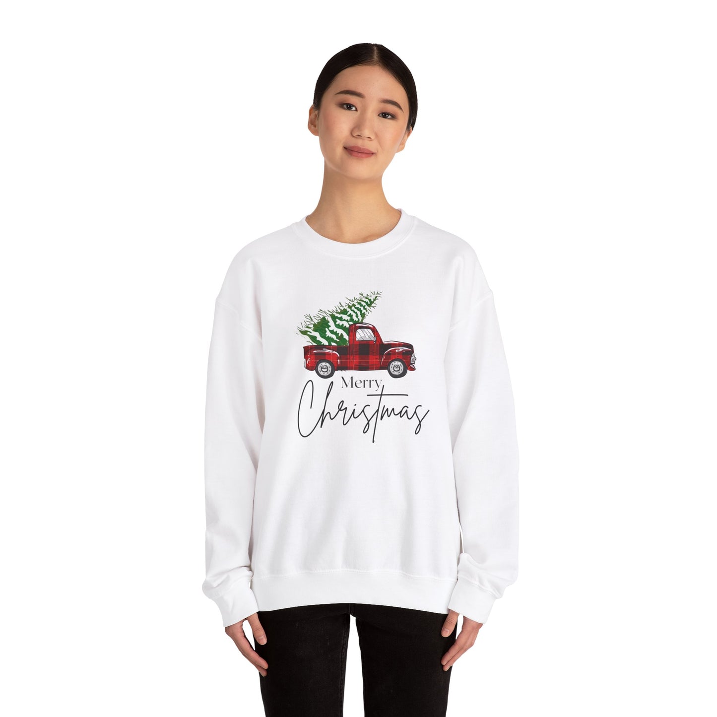 Merry Christmas Truck Unisex Heavy Blend™ Crewneck Sweatshirt