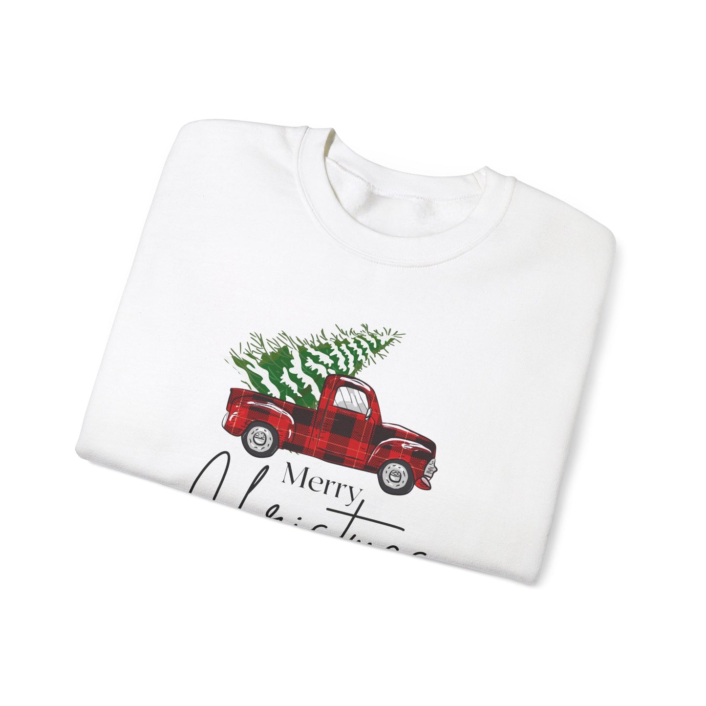 Merry Christmas Truck Unisex Heavy Blend™ Crewneck Sweatshirt