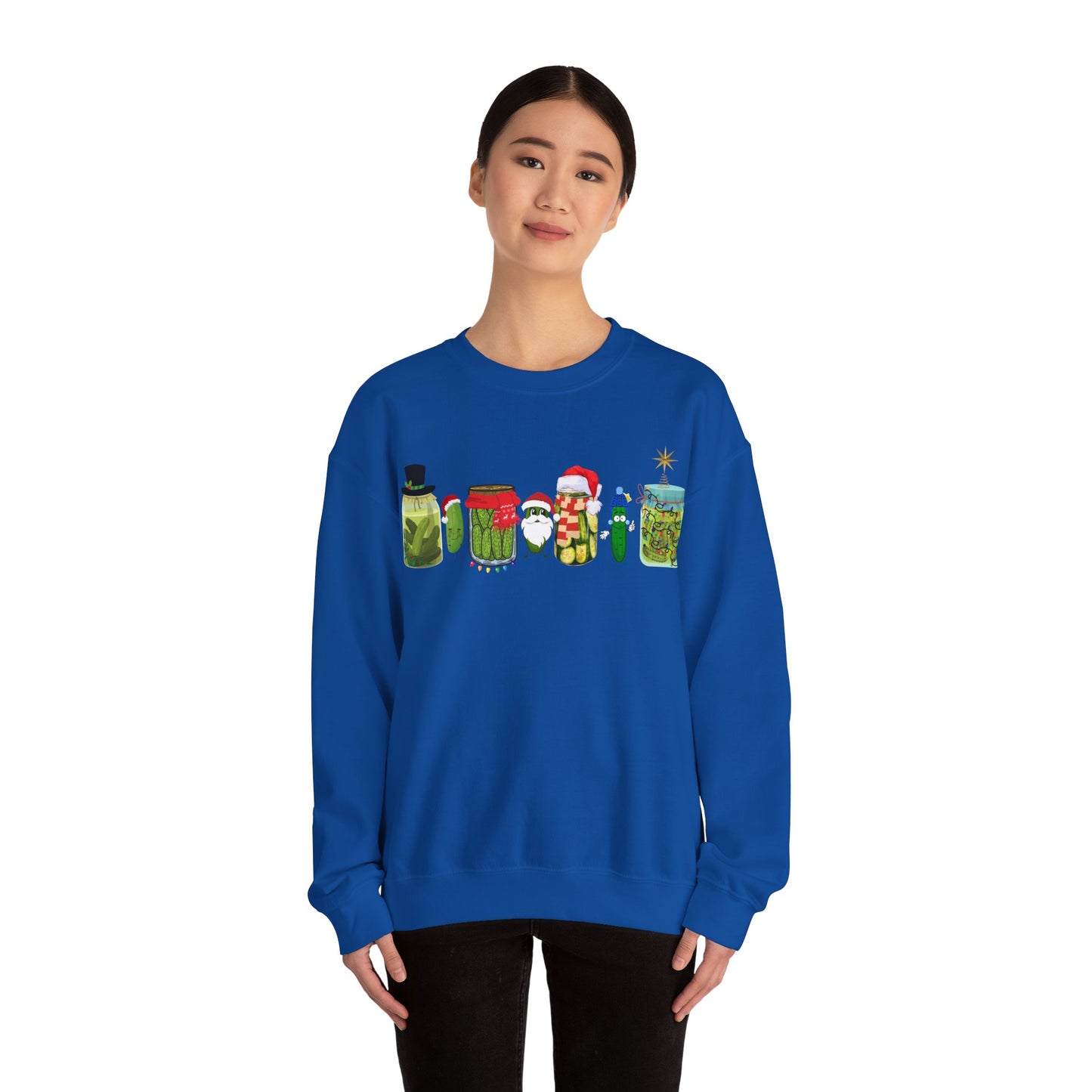 Pickle Christmas Unisex Heavy Blend™ Crewneck Sweatshirt, Cute Pickle Sweater, Pickle Sweater, Pickle themed clothes