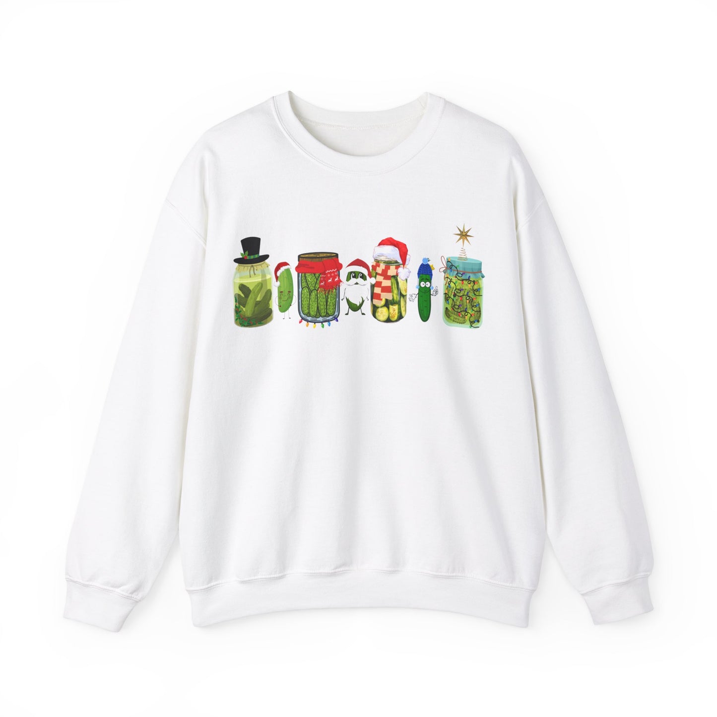 Pickle Christmas Unisex Heavy Blend™ Crewneck Sweatshirt, Cute Pickle Sweater, Pickle Sweater, Pickle themed clothes