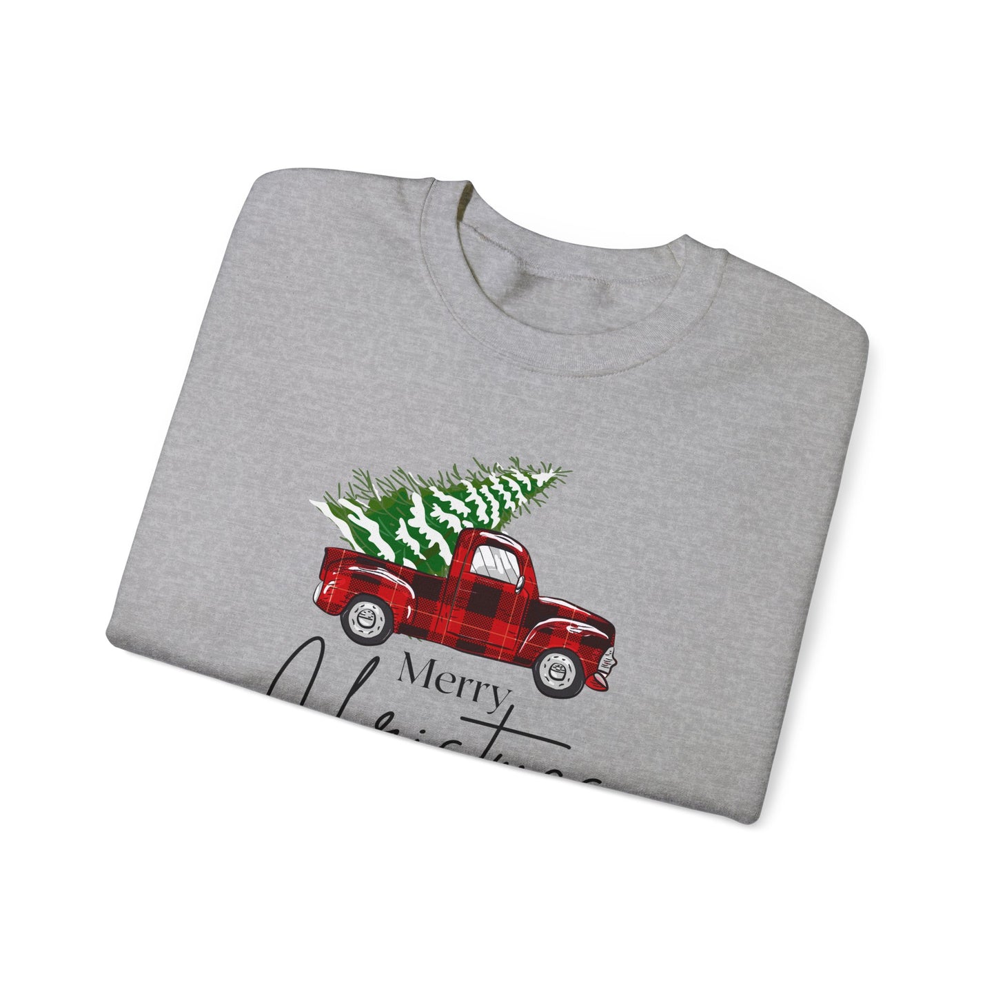 Merry Christmas Truck Unisex Heavy Blend™ Crewneck Sweatshirt