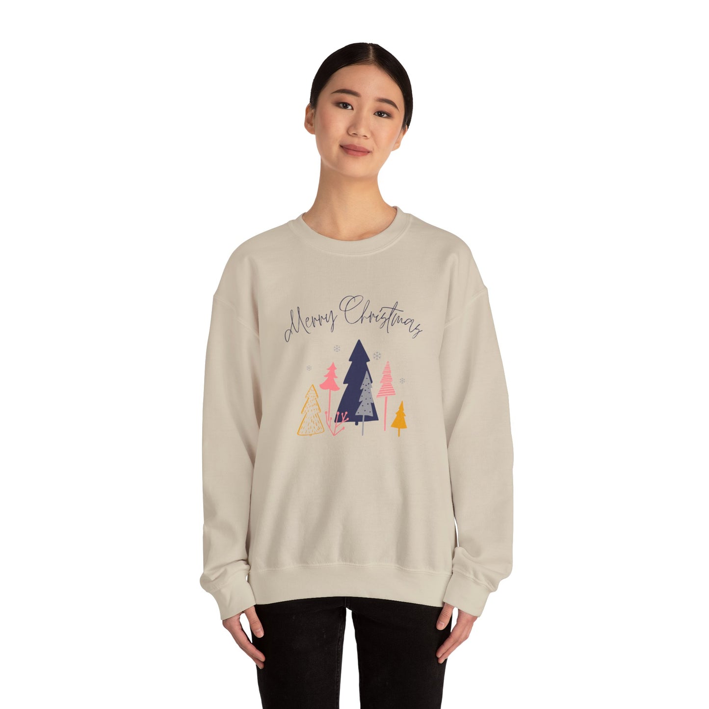 Merry Christmas Graphic Design Unisex Heavy Blend™ Crewneck Sweatshirt, Ugly Christmas sweater