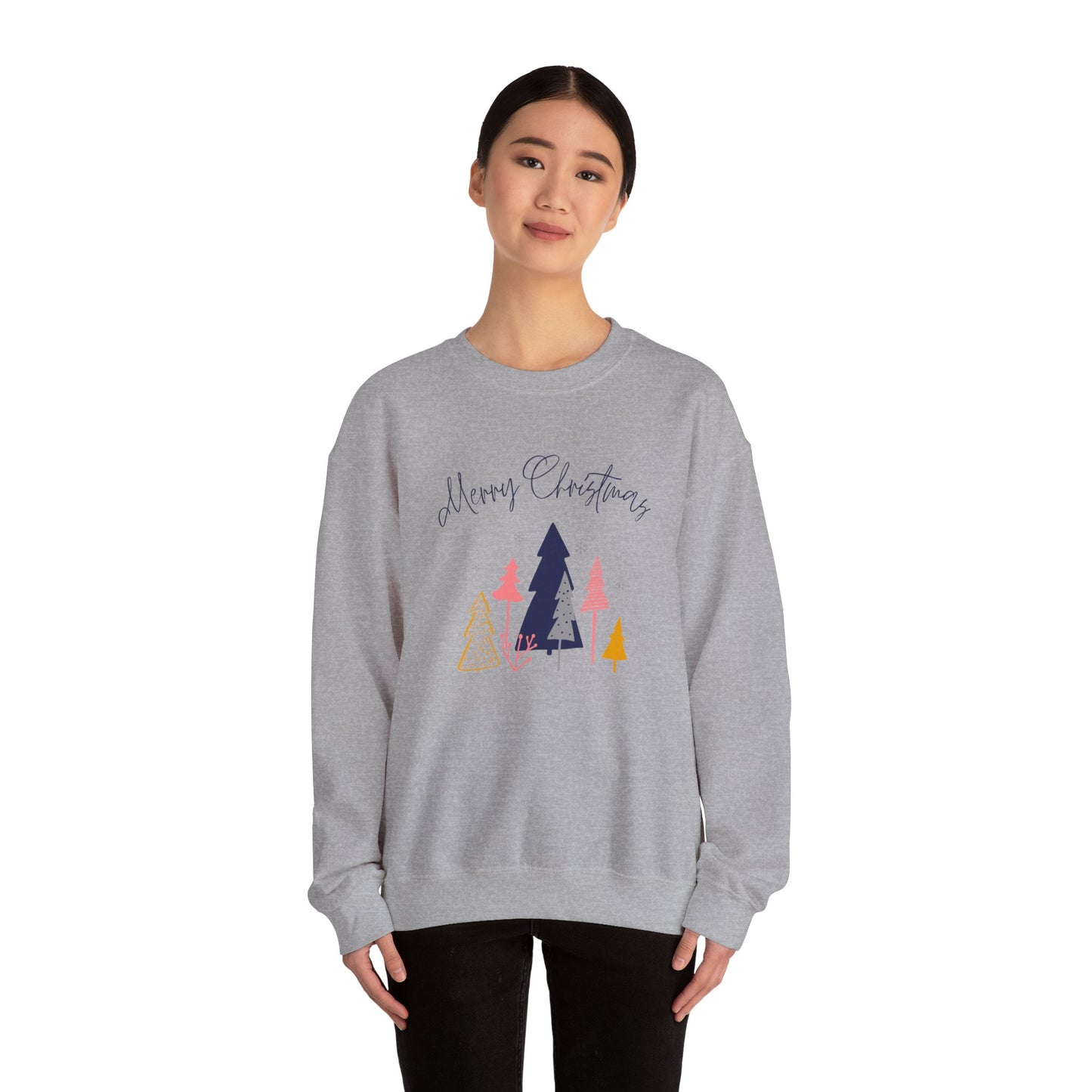 Merry Christmas Graphic Design Unisex Heavy Blend™ Crewneck Sweatshirt, Ugly Christmas sweater