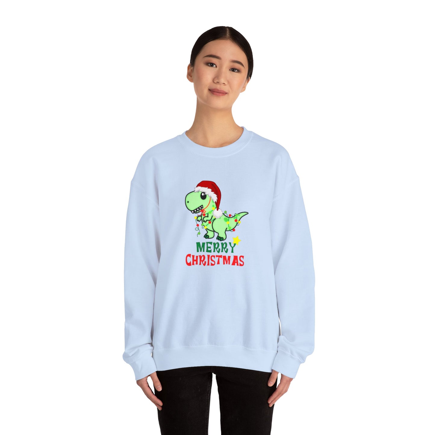 Dinosaur Christmas Unisex Heavy Blend™ Crewneck Sweatshirt, Christmas Sweater