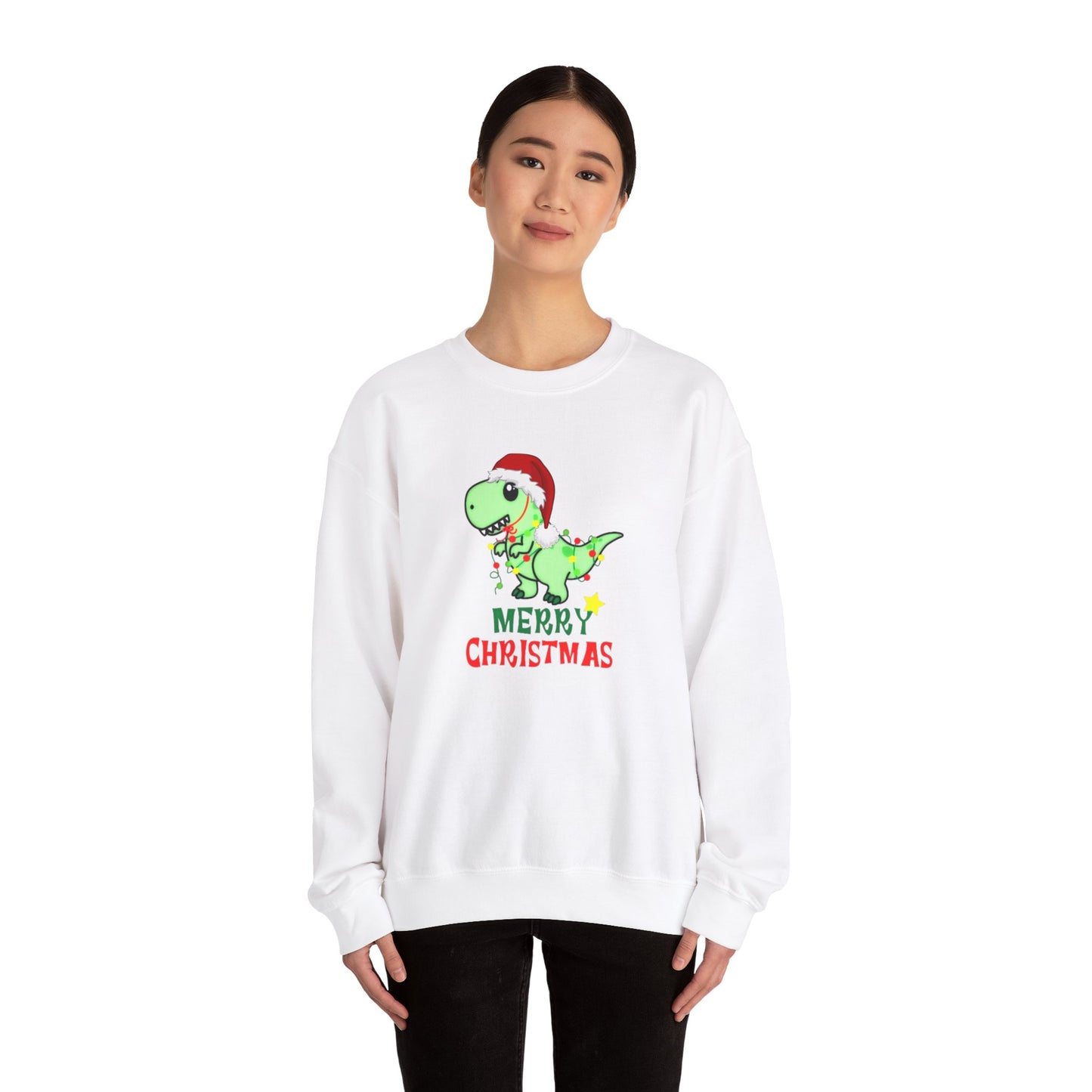 Dinosaur Christmas Unisex Heavy Blend™ Crewneck Sweatshirt, Christmas Sweater