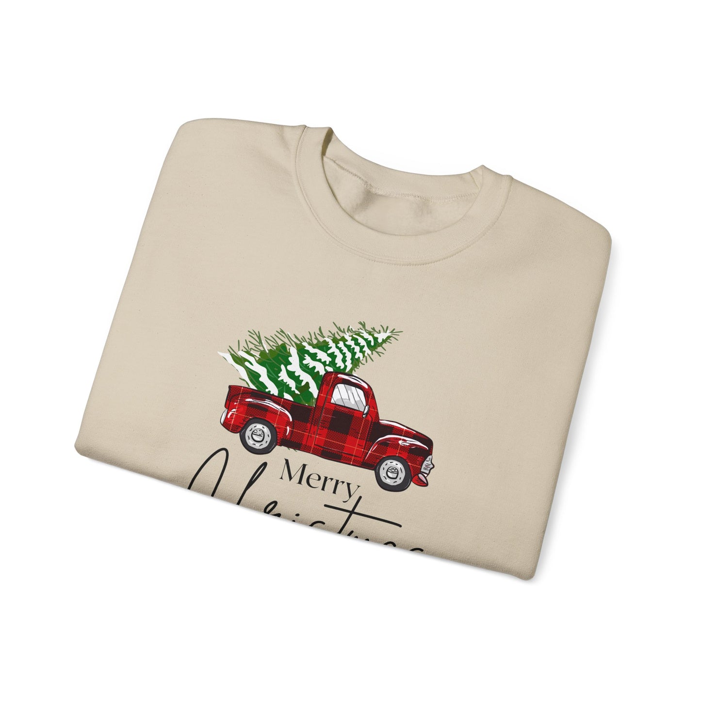 Merry Christmas Truck Unisex Heavy Blend™ Crewneck Sweatshirt