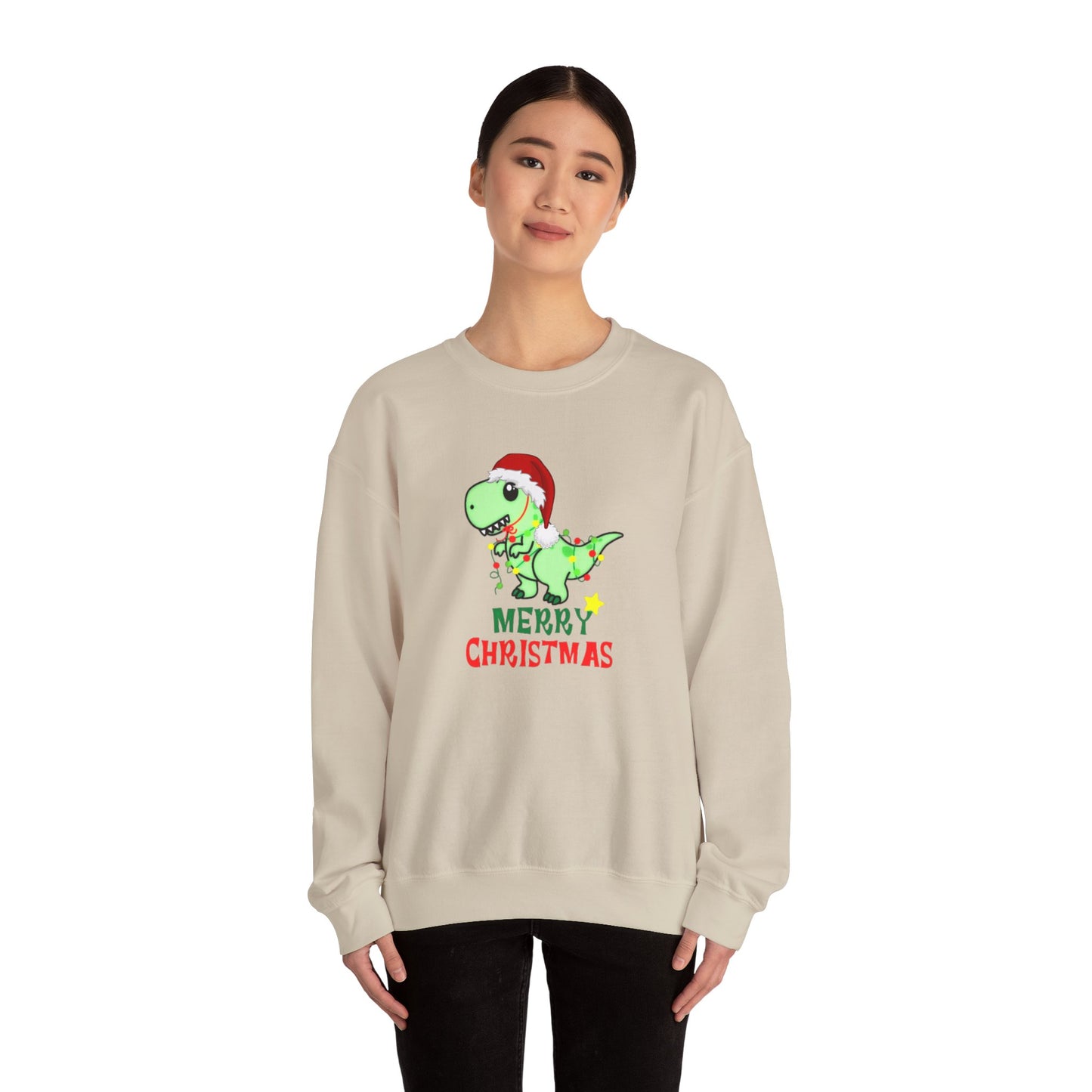 Dinosaur Christmas Unisex Heavy Blend™ Crewneck Sweatshirt, Christmas Sweater