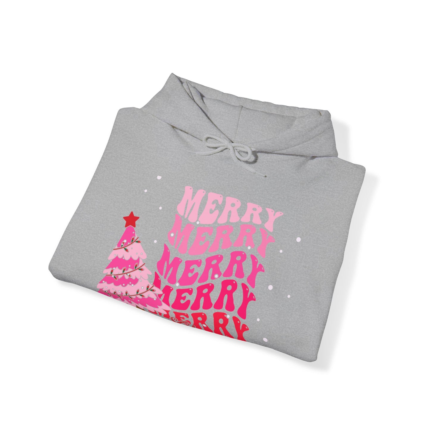 Merry Merry Merry Christmas Unisex Heavy Blend™ Hooded Sweatshirt, Christmas Hoodie