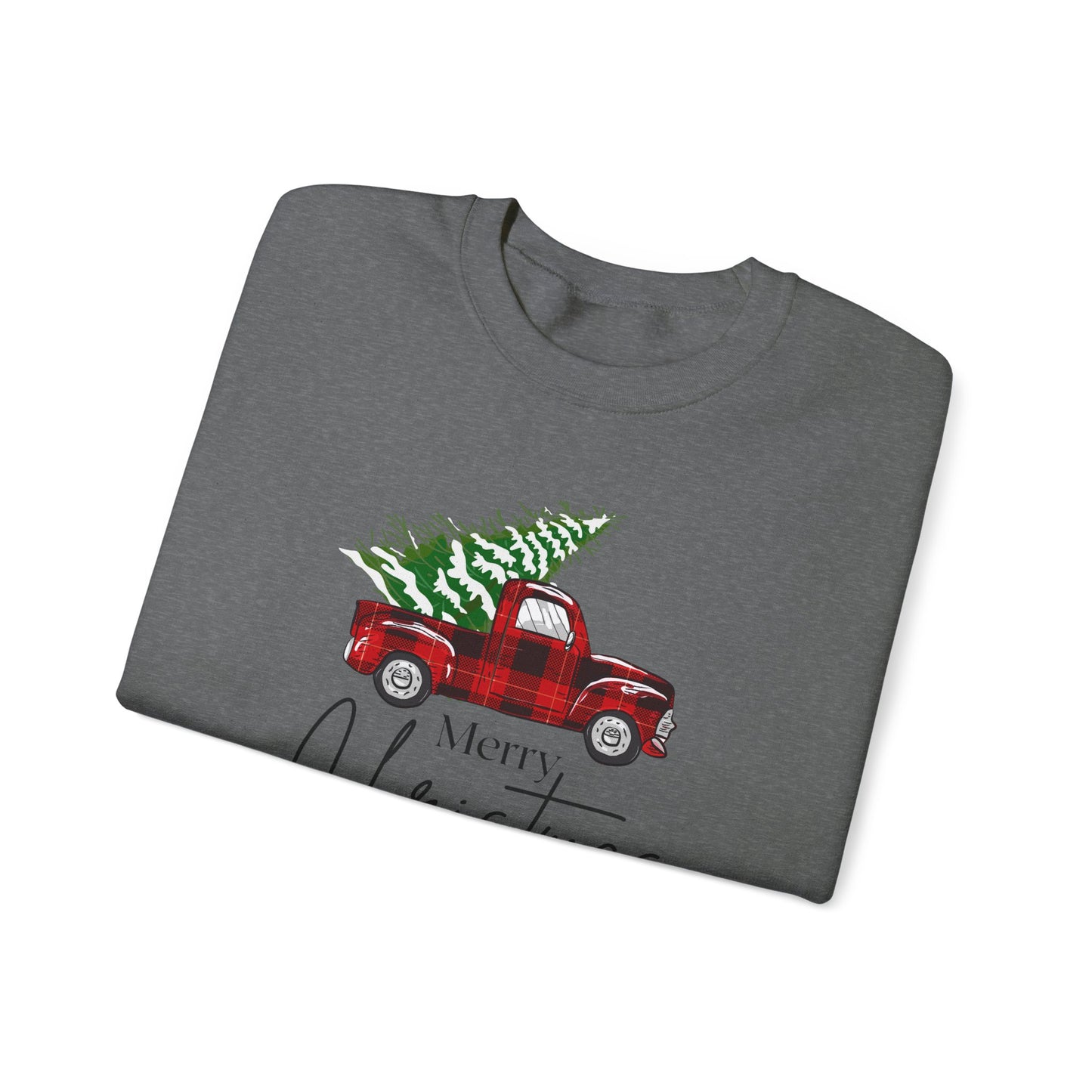 Merry Christmas Truck Unisex Heavy Blend™ Crewneck Sweatshirt