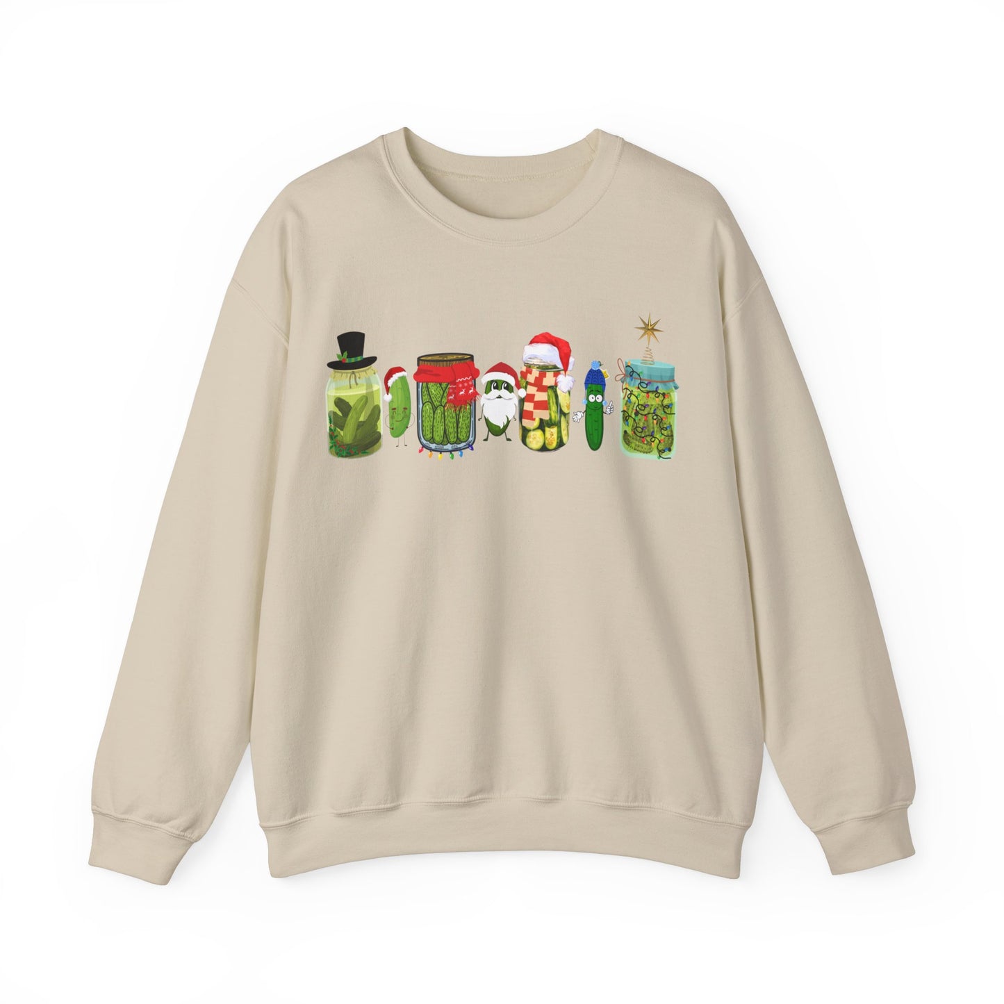 Pickle Christmas Unisex Heavy Blend™ Crewneck Sweatshirt, Cute Pickle Sweater, Pickle Sweater, Pickle themed clothes