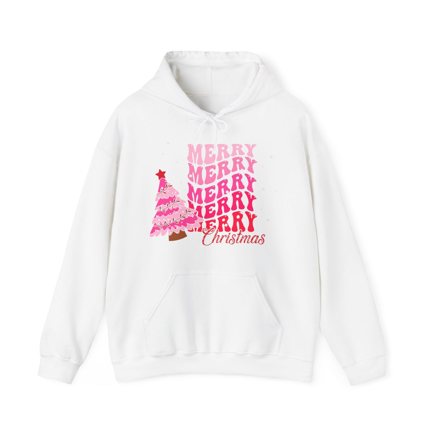 Merry Merry Merry Christmas Unisex Heavy Blend™ Hooded Sweatshirt, Christmas Hoodie