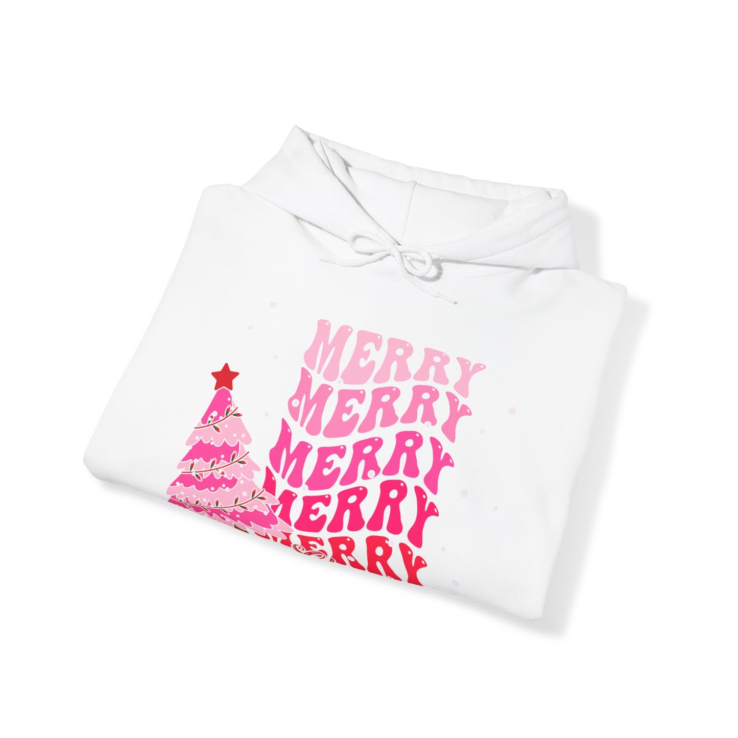 Merry Merry Merry Christmas Unisex Heavy Blend™ Hooded Sweatshirt, Christmas Hoodie