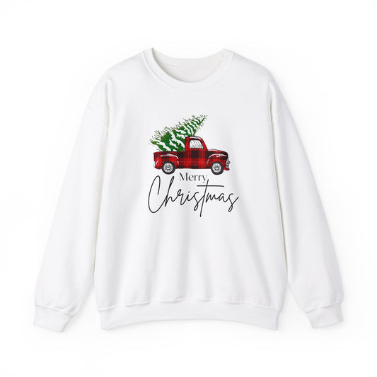 Merry Christmas Truck Unisex Heavy Blend™ Crewneck Sweatshirt