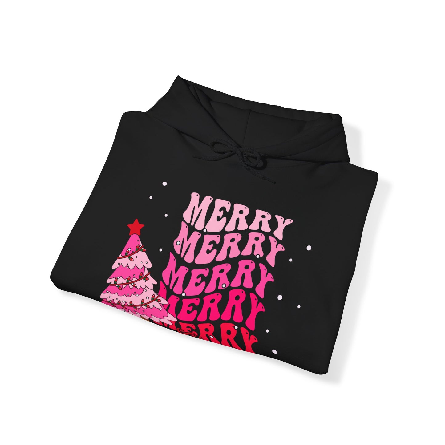 Merry Merry Merry Christmas Unisex Heavy Blend™ Hooded Sweatshirt, Christmas Hoodie