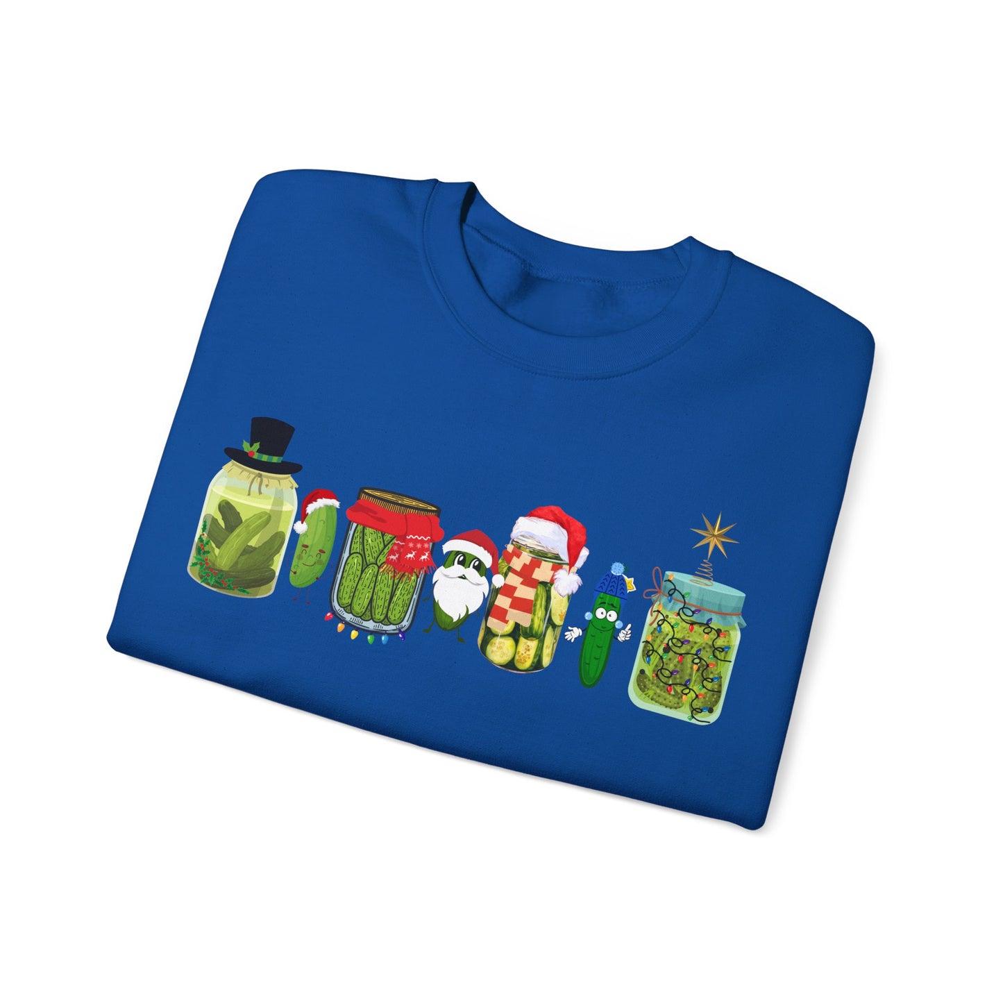 Pickle Christmas Unisex Heavy Blend™ Crewneck Sweatshirt, Cute Pickle Sweater, Pickle Sweater, Pickle themed clothes