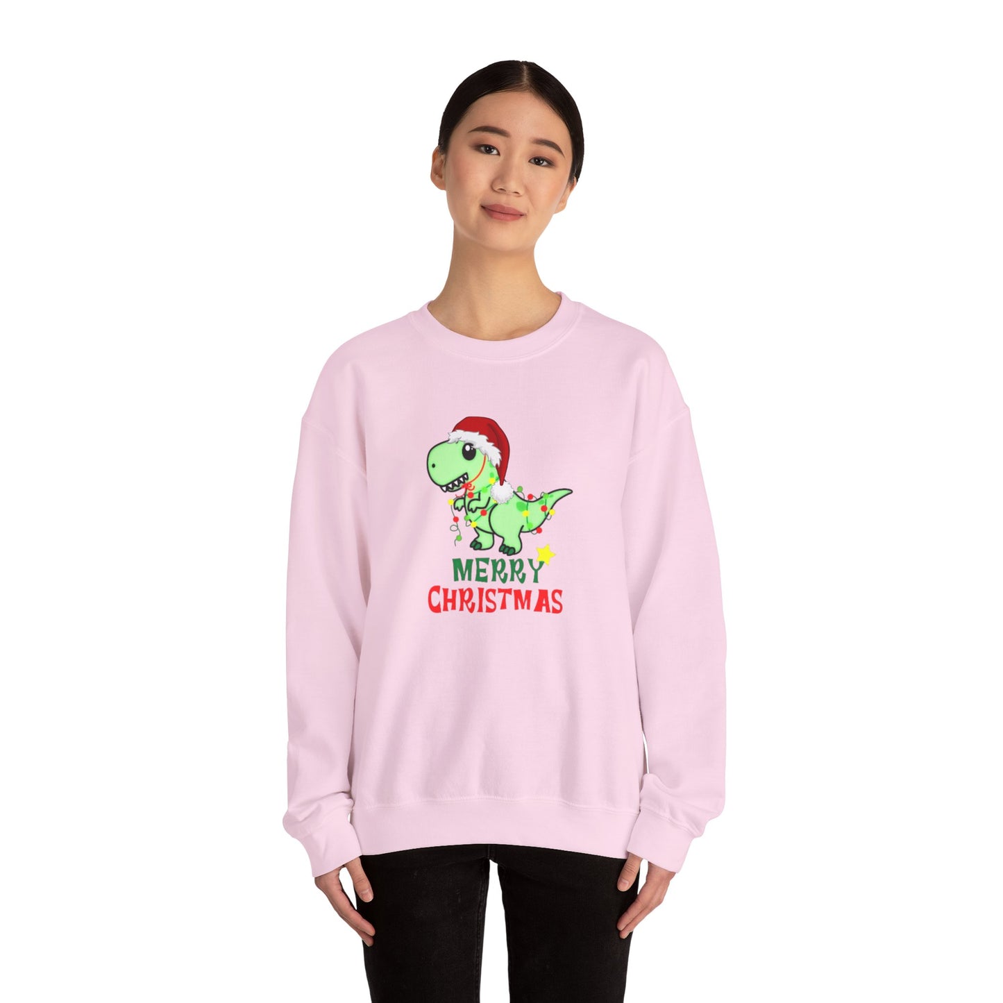 Dinosaur Christmas Unisex Heavy Blend™ Crewneck Sweatshirt, Christmas Sweater